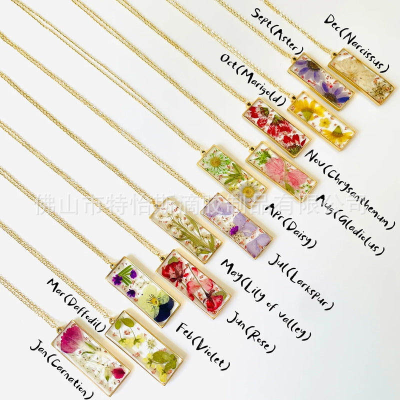 Wholesale December natural real flower rose pansy flower pendant